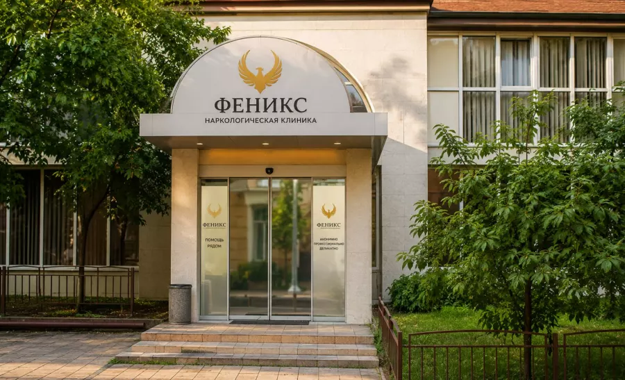 Вход в наркологическую клинику «Феникс» в Электростали